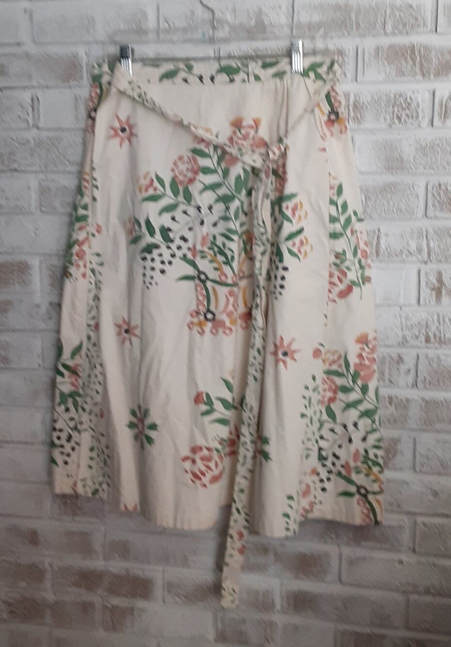 Vintage Handmade Wrap Skirt Cotton Floral Old South Charming 30/29 Quality